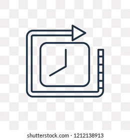 Clock vector outline icon isolated on transparent background, high quality linear Clock transparency concept can be used web and mobile
