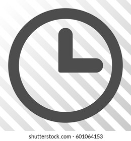 Clock vector pictogram. Illustration style is a flat iconic gray symbol on a transparent background.