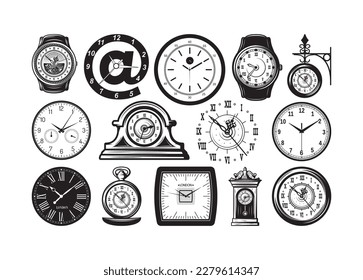 Clock vector For Print, Clock Clipart, Clock vector Illustration