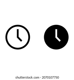 Clock vector simple icon for apps and web sites