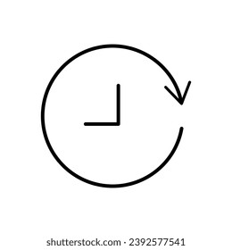 Clock Vector Symbol for Adverts. Suitable for books, stores, shops. Editable stroke in minimalistic outline style. Symbol for design 
