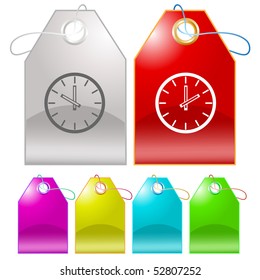 Clock. Vector tags.