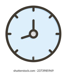 Clock Vector Thick Line Filled Colors Icon For Personal And Commercial Use.
