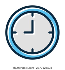 Clock Vector Thick Line Filled Dark Colors Icons For Personal And Commercial Use.
