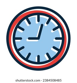 Clock Vector Thick Line Filled Dark Colors Icons For Personal And Commercial Use.
