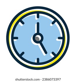 Clock Vector Thick Line Filled Dark Colors Icons For Personal And Commercial Use.
