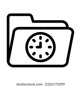 Clock Vector Thick Line Icon For Personal And Commercial Use.
