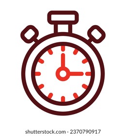 Clock Vector Thick Line Two Color Icons For Personal And Commercial Use.
