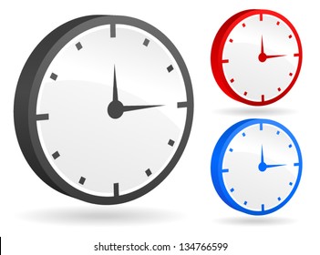 Clock Vectors /3d clock, timer, gauge, meter, clockface, time/