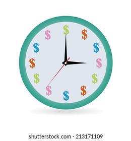Clock vector,time is money
