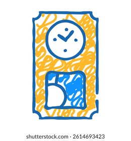 clock vintage doodle icon sketch vector. clock vintage sign. isolated symbol illustration