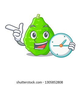 With clock vkaffir lime slices on cartoon plate