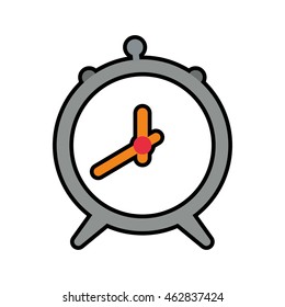 clock wake up circle time traditional icon. Isolated and flat illustration. Vector graphic