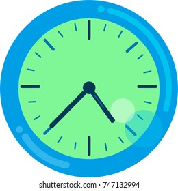 Clock wall isolated vector illustration