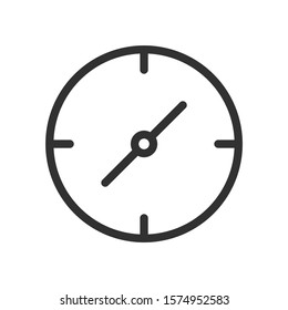 Clock, Wall Clock, linear icon. Editable stroke