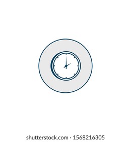 clock wall time line style icon vector illustration design