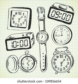 clock and watch doodle