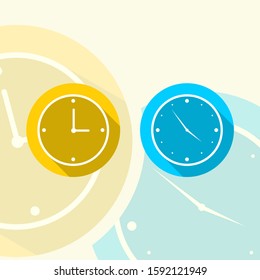 clock and watch flat icon design for template