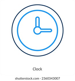 clock and watch icon concept