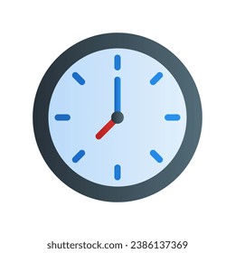 Clock watch icon in flat gradient style ui vector design