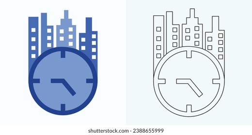 Clock watch icon in flat gradient style ui vector design
