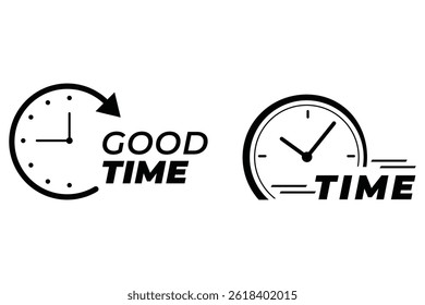 Clock and Watch Icon  good Time Collection Silhouette Vector Set