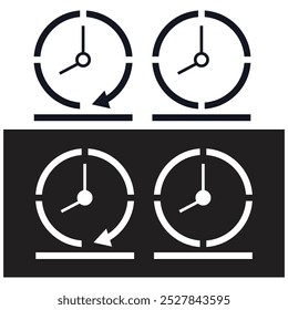 Clock, watch icon set vector illustration.