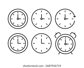Conjunto de iconos de reloj y reloj