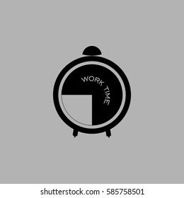 Clock watch ticker vector icon. Isolated on gray background