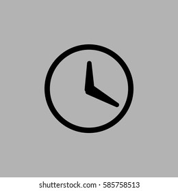 Clock watch ticker vector icon. Isolated on gray background
