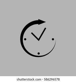 Clock watch ticker vector icon. Isolated on gray background