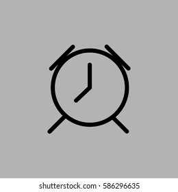 Clock watch ticker vector icon. Isolated on gray backgroundAlarm
