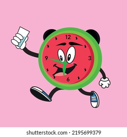 Clock Water melon animation time to breakfast with milk great for kids books 