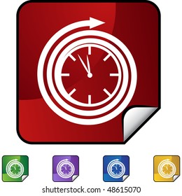 Clock web button isolated on a background.