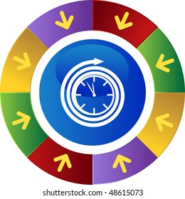 Clock web button isolated on a background.