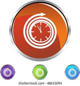Clock web button isolated on a background.