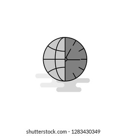 Clock  Web Icon. Flat Line Filled Gray Icon Vector