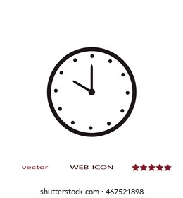 Clock web icon, vector design