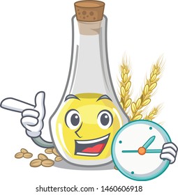 With clock wheat germ oil the mascot shape