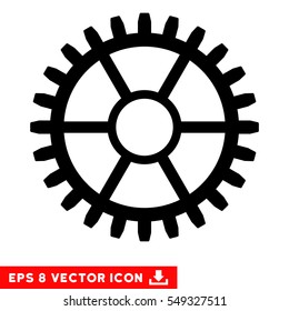 Clock Wheel EPS vector pictograph. Illustration style is flat iconic black symbol on white background.