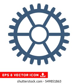 Clock Wheel EPS vector pictograph. Illustration style is flat iconic blue symbol on white background.