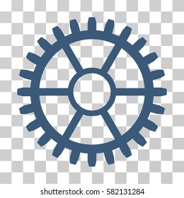 Clock Wheel vector pictogram. Illustration style is a flat iconic blue symbol on a transparent background.