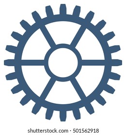 Clock Wheel vector pictogram. Style is flat graphic symbol, blue color, white background.