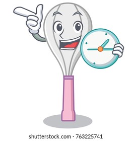 With clock whisk character cartoon style
