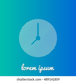 Clock White stroke fill with blue and green gradient background Icon / Logo Design