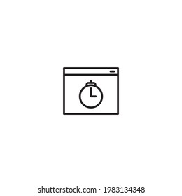 clock in window icon isolated on white background