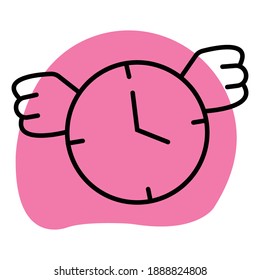 clock wings circle time traditional icon