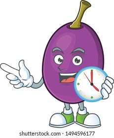 With clock winne fruit with mascot for beverage