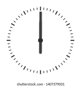 Clock without numbers isolated on white. Vector illustration. 