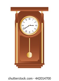 clock of wood  icon. Time design. vector graphic